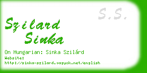 szilard sinka business card